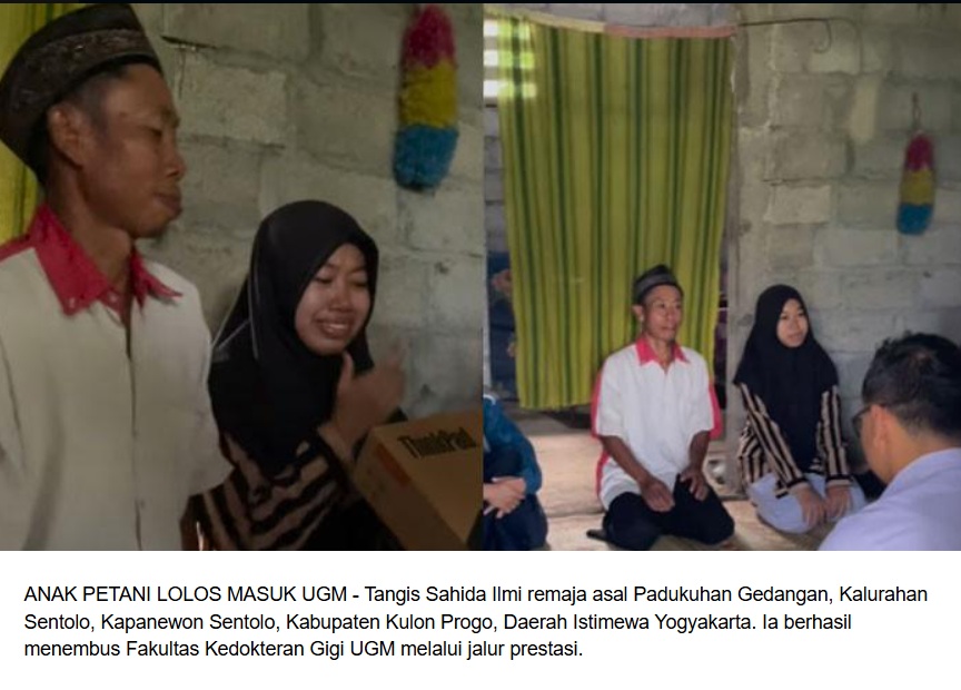 Sahida anak petani lolos kedokteran UGM tribun